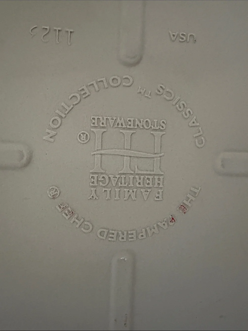 The Pampered Chef Cream Ceramic  Pan with Embossed Logo